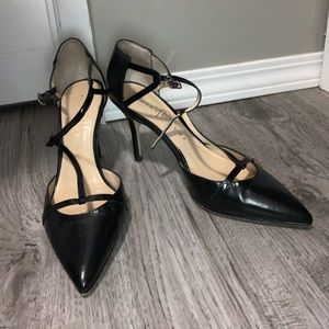 Ivanka Trump black leather heels, size US 7